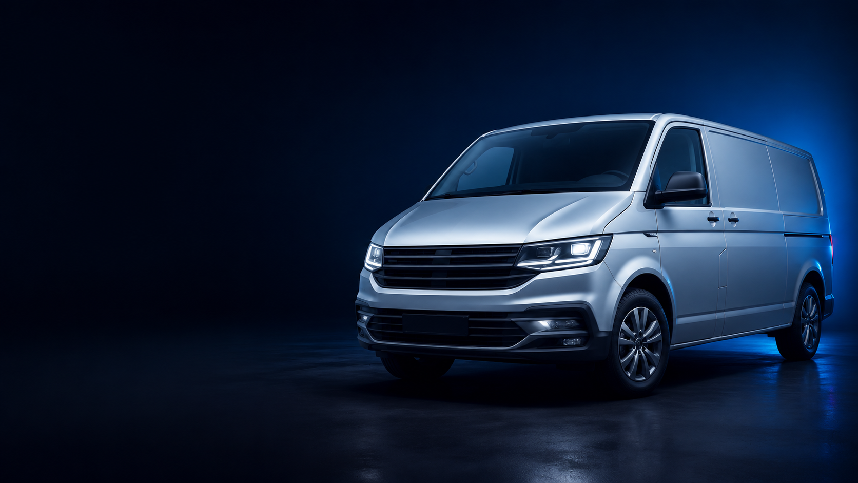 Illustrative commercial van in a studio setting